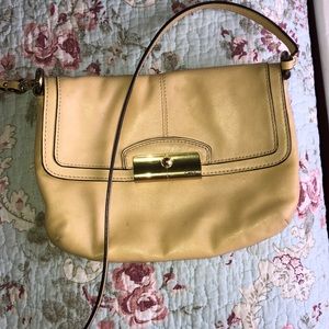 Small yellow leather Coach bag